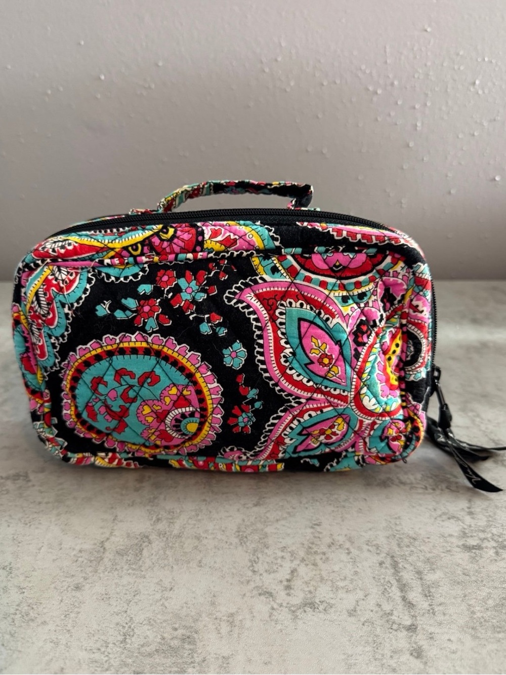 Vera Bradley Parisian paisley brush & blush cosmetic makeup bag